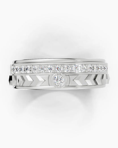 Crosshatch Men Ring