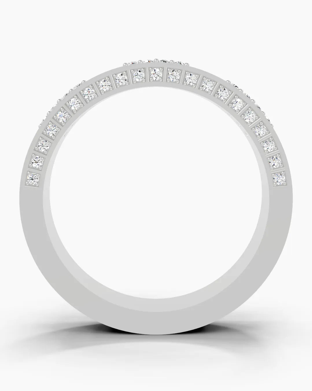 Dual Line Diamond Stripe Men Ring