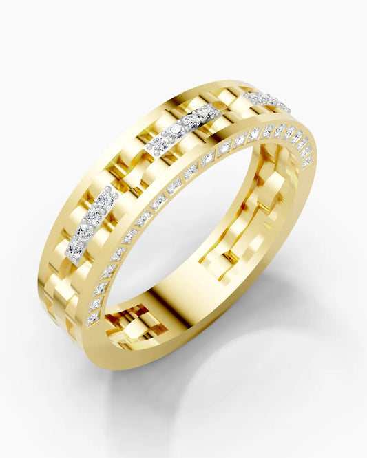 Twin Line Diamond Men Ring