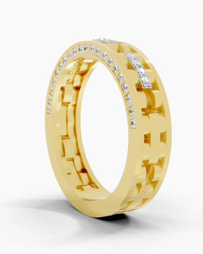 Twin Line Diamond Men Ring