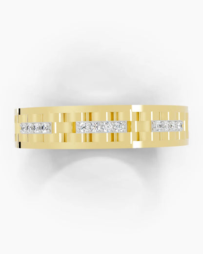 Twin Line Diamond Men Ring