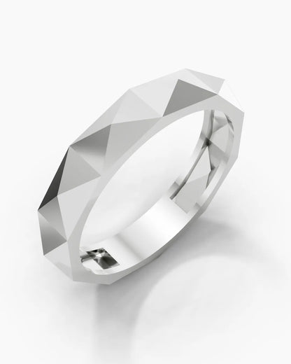 Sculpted Facet Men Ring