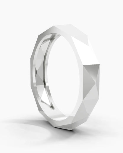 Sculpted Facet Men Ring