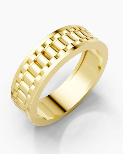 Curved Texture Men Ring