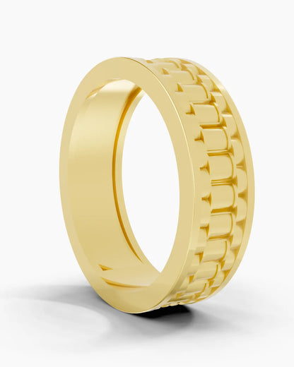 Curved Texture Men Ring