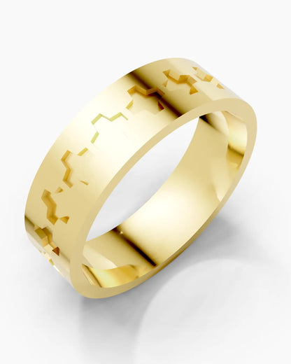 Sleek Geometry Men Ring