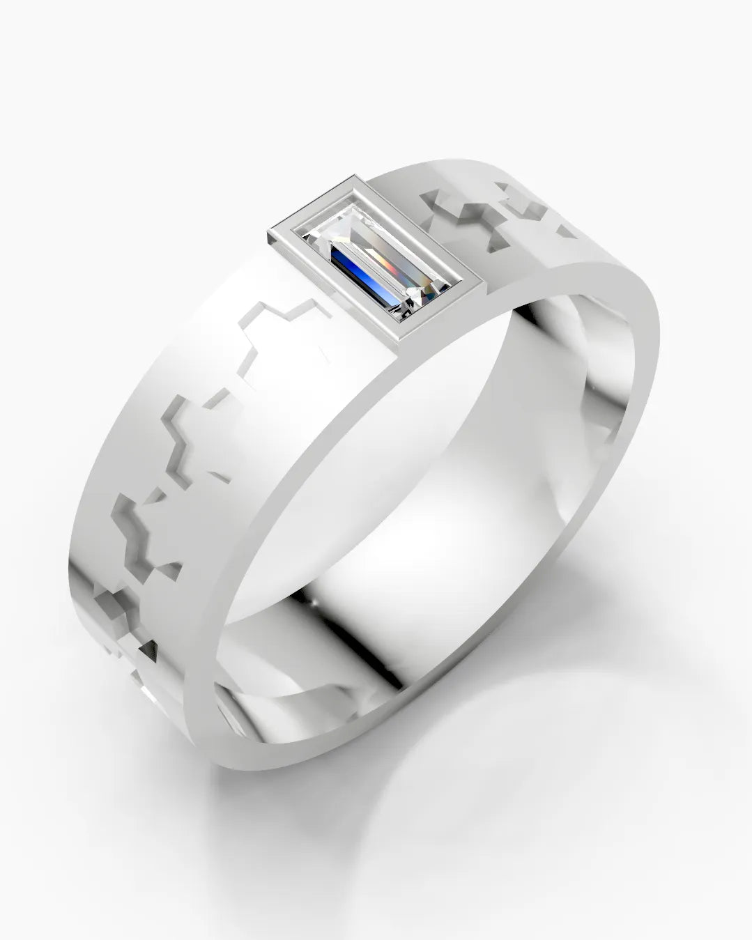 Baguette Spark Modern Men Ring