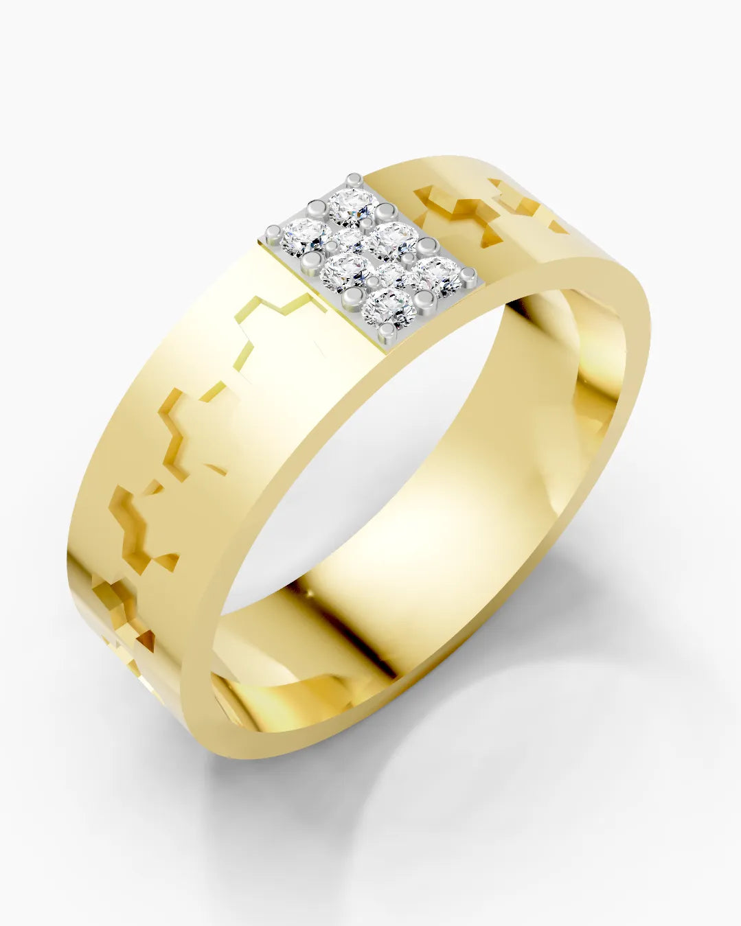 Crosslink Pattern Men Ring