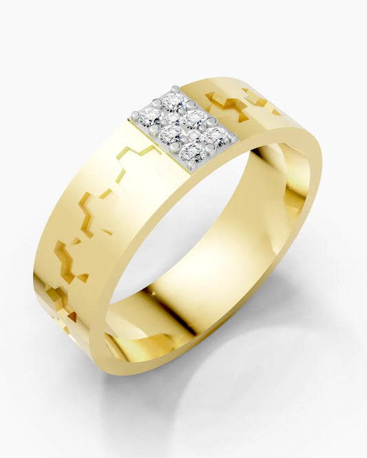 Crosslink Pattern Men Ring
