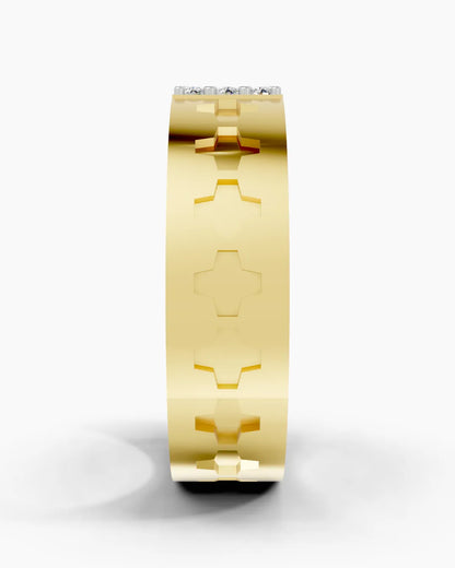Crosslink Pattern Men Ring