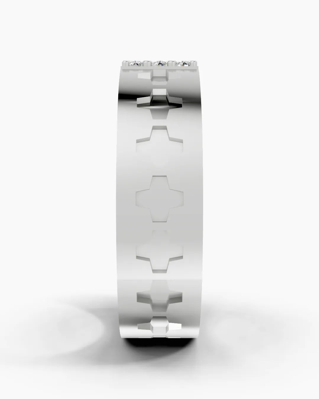 Shimmering Geometry Diamond Men Ring