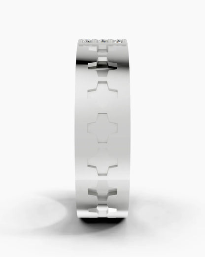 Shimmering Geometry Diamond Men Ring
