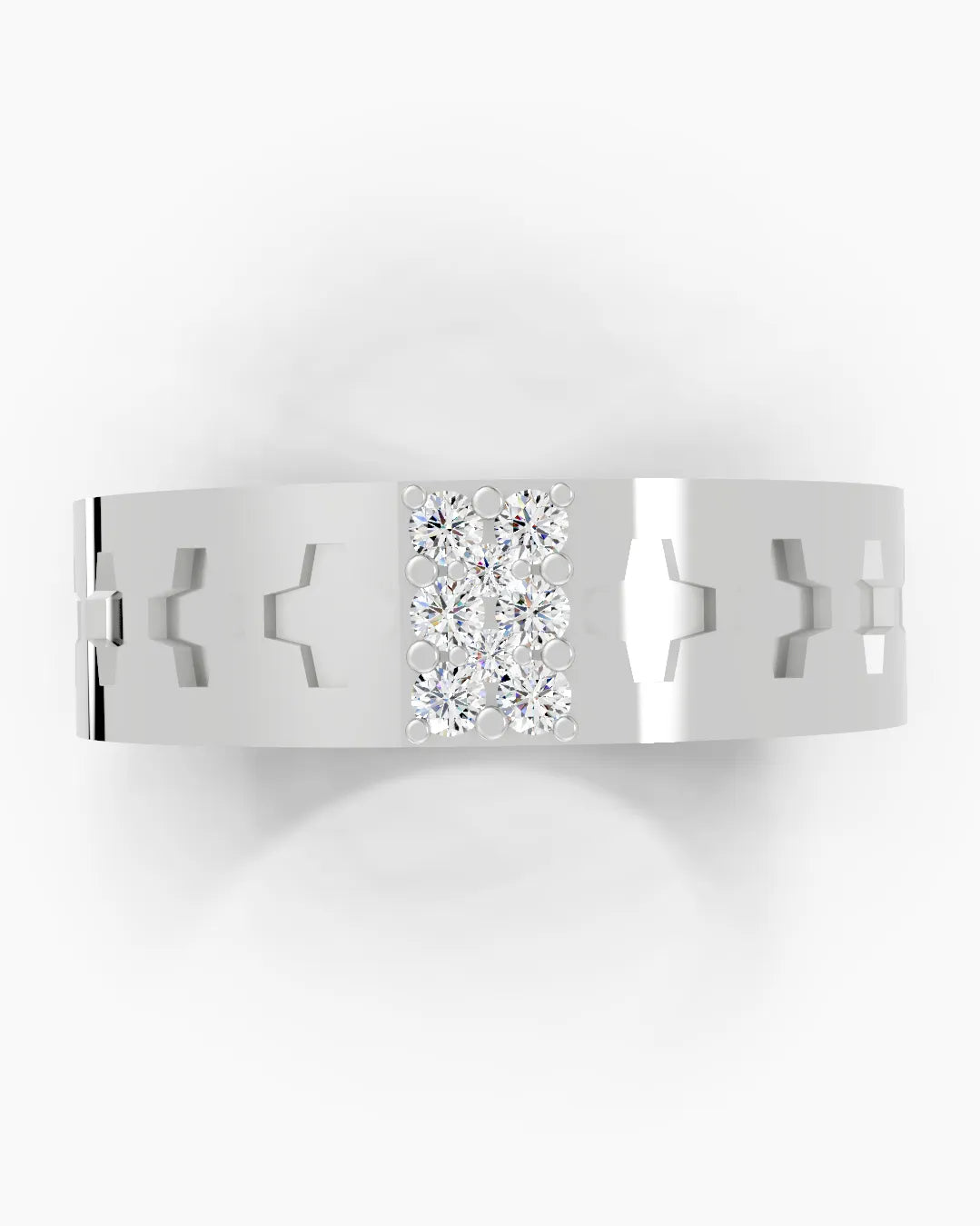 Shimmering Geometry Diamond Men Ring