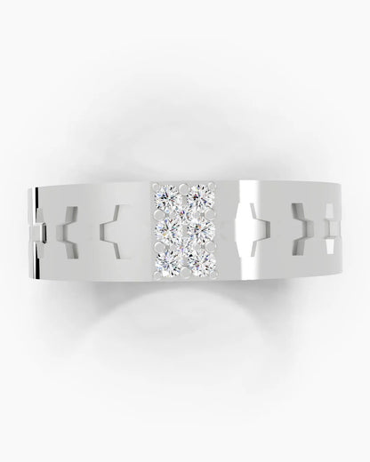 Shimmering Geometry Diamond Men Ring