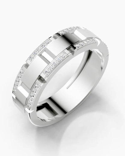 Alternating Diamond Men Ring