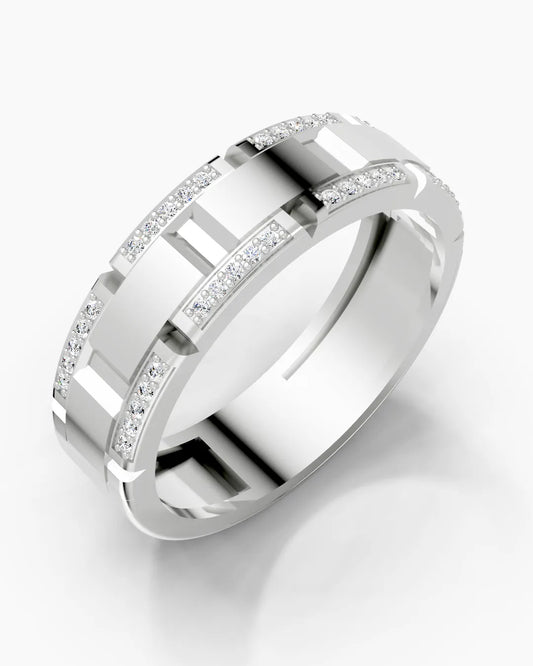 Alternating Diamond Men Ring