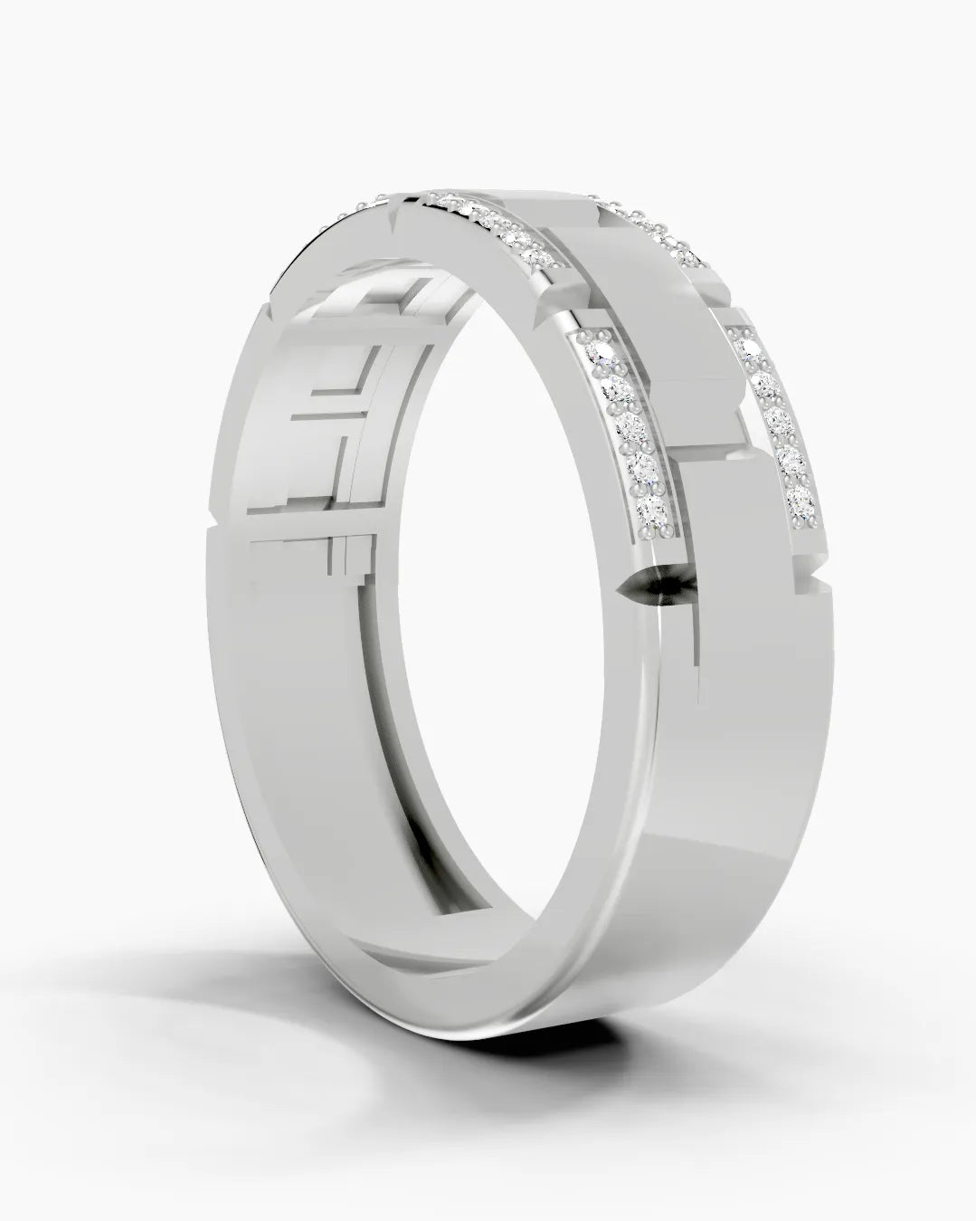 Alternating Diamond Men Ring