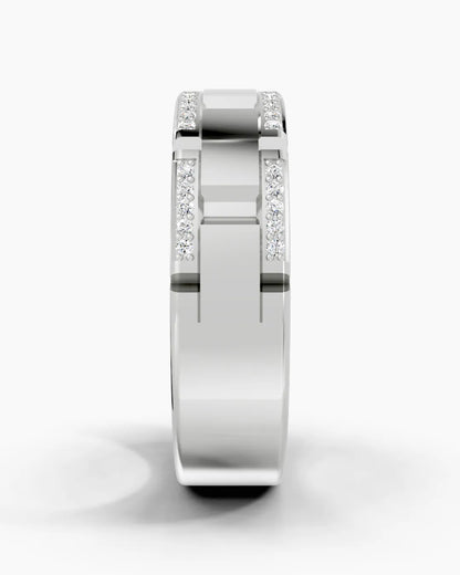 Alternating Diamond Men Ring