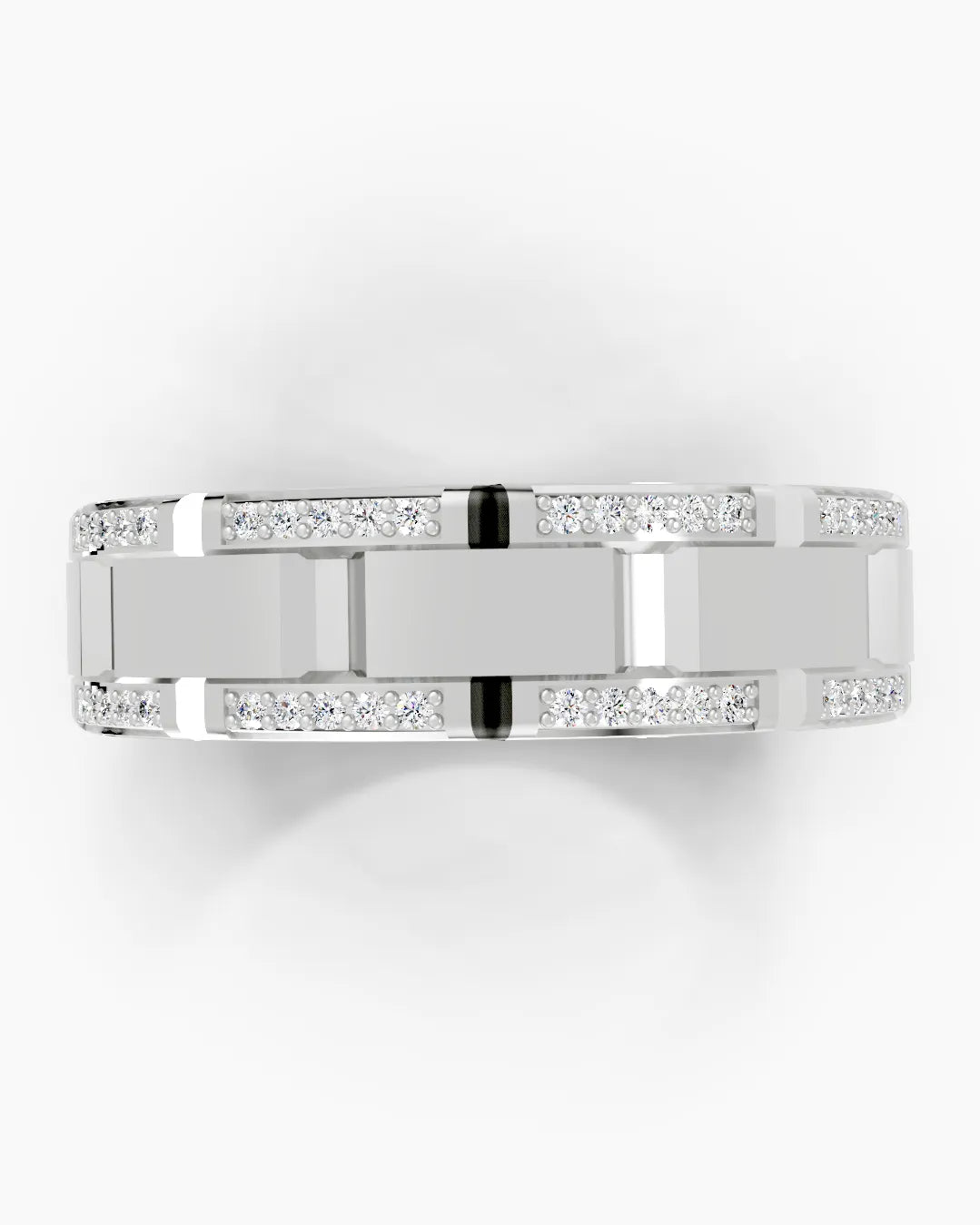 Alternating Diamond Men Ring