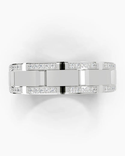 Alternating Diamond Men Ring