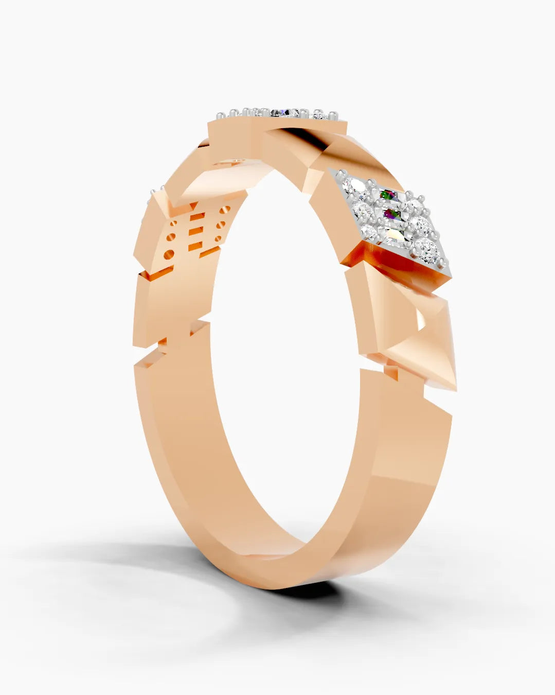 Slant Grid Men Ring