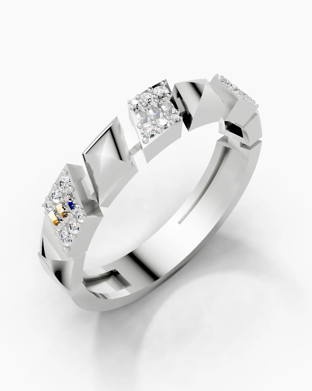 Beveled Square Men Ring