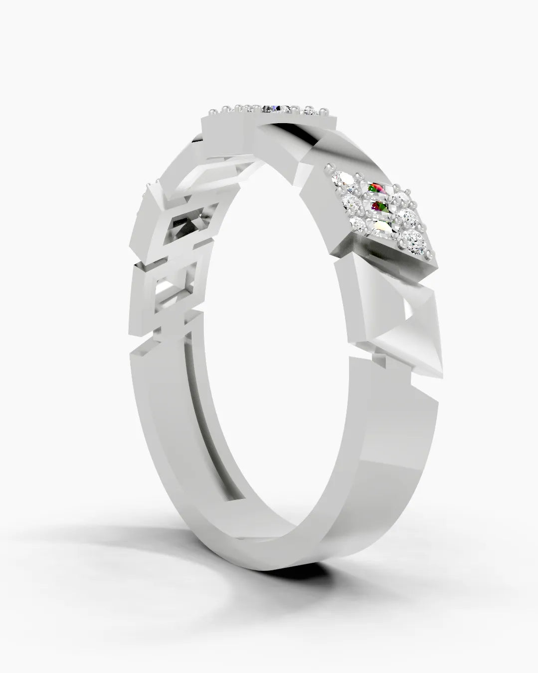 Beveled Square Men Ring