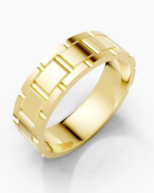 Modern Block Men Ring