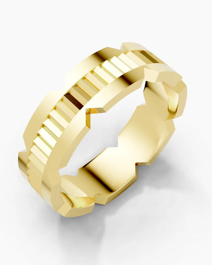 Chiselled Line Men Ring