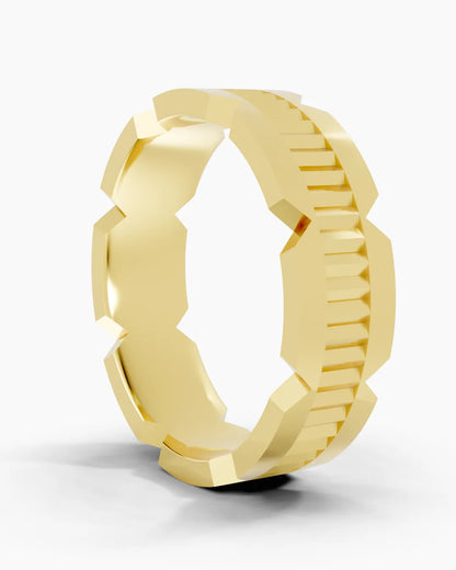 Chiselled Line Men Ring