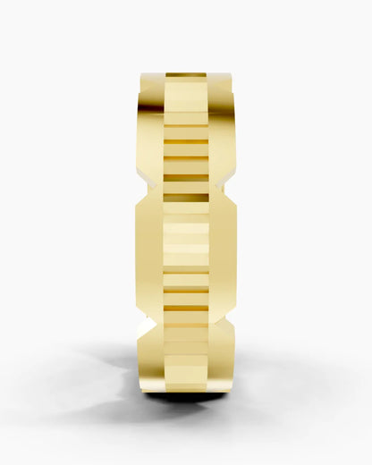 Chiselled Line Men Ring
