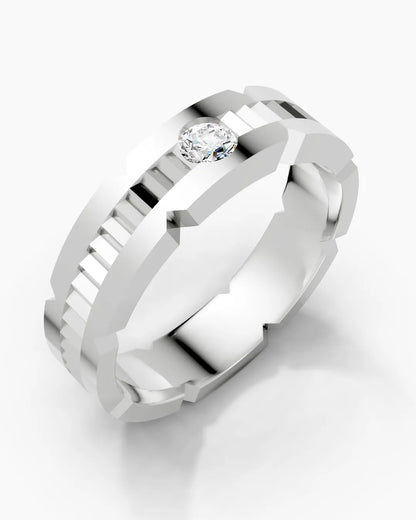 Gold Grained Men Ring