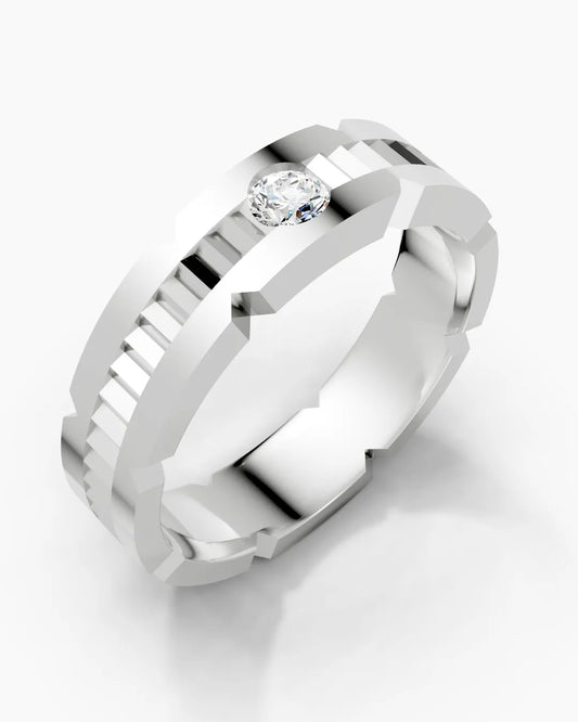 Gold Grained Men Ring