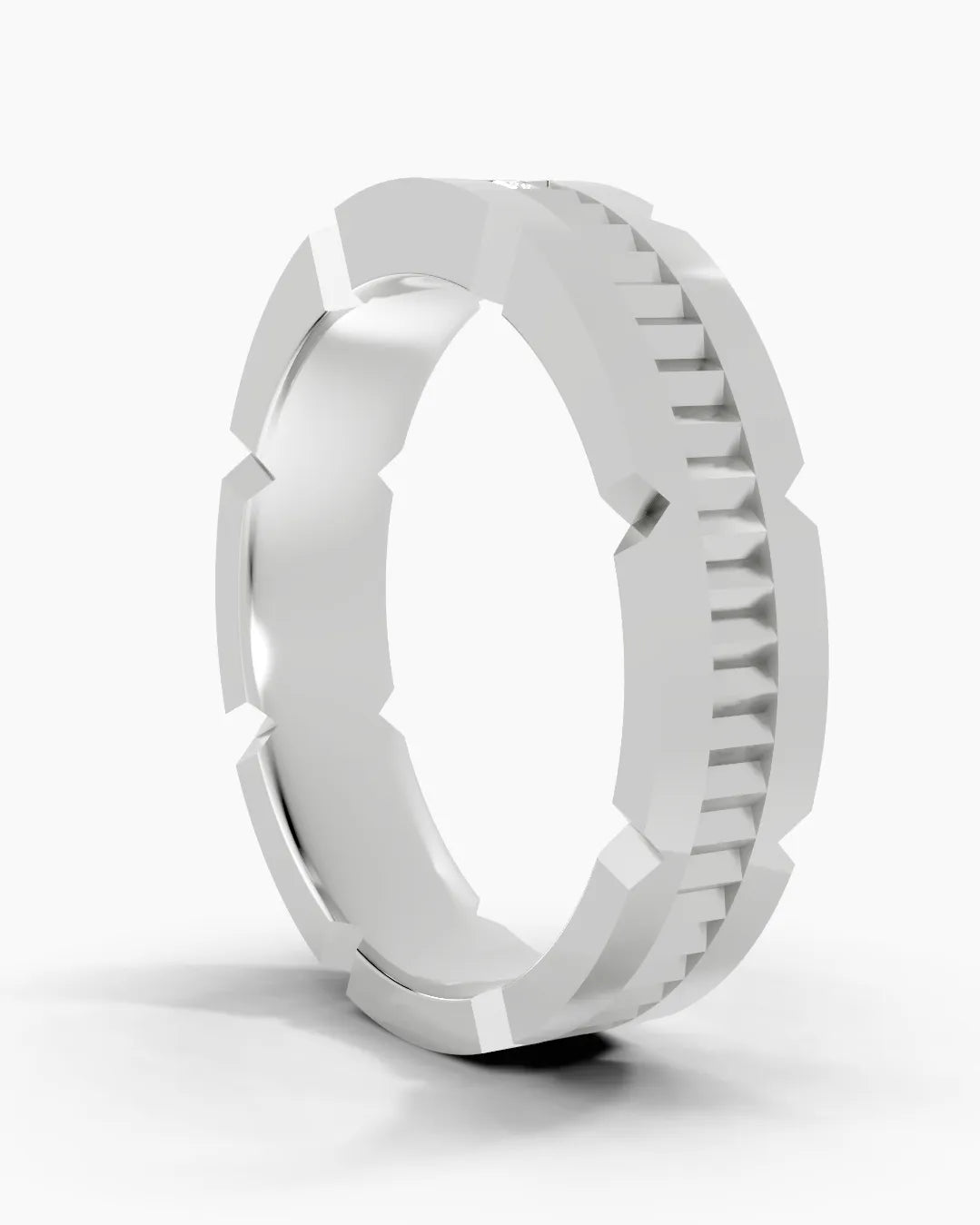 Gold Grained Men Ring