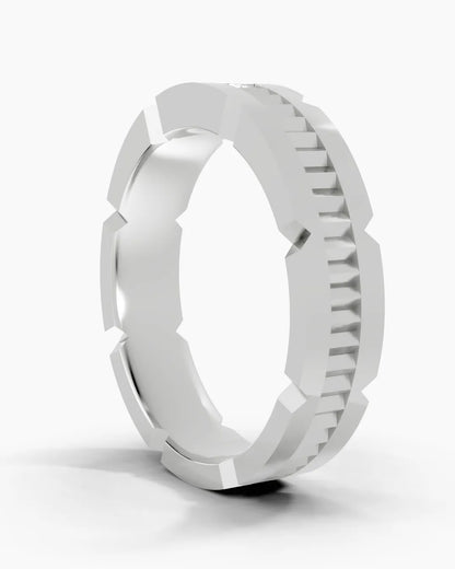 Gold Grained Men Ring