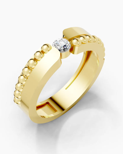 Granule Grid Men Ring