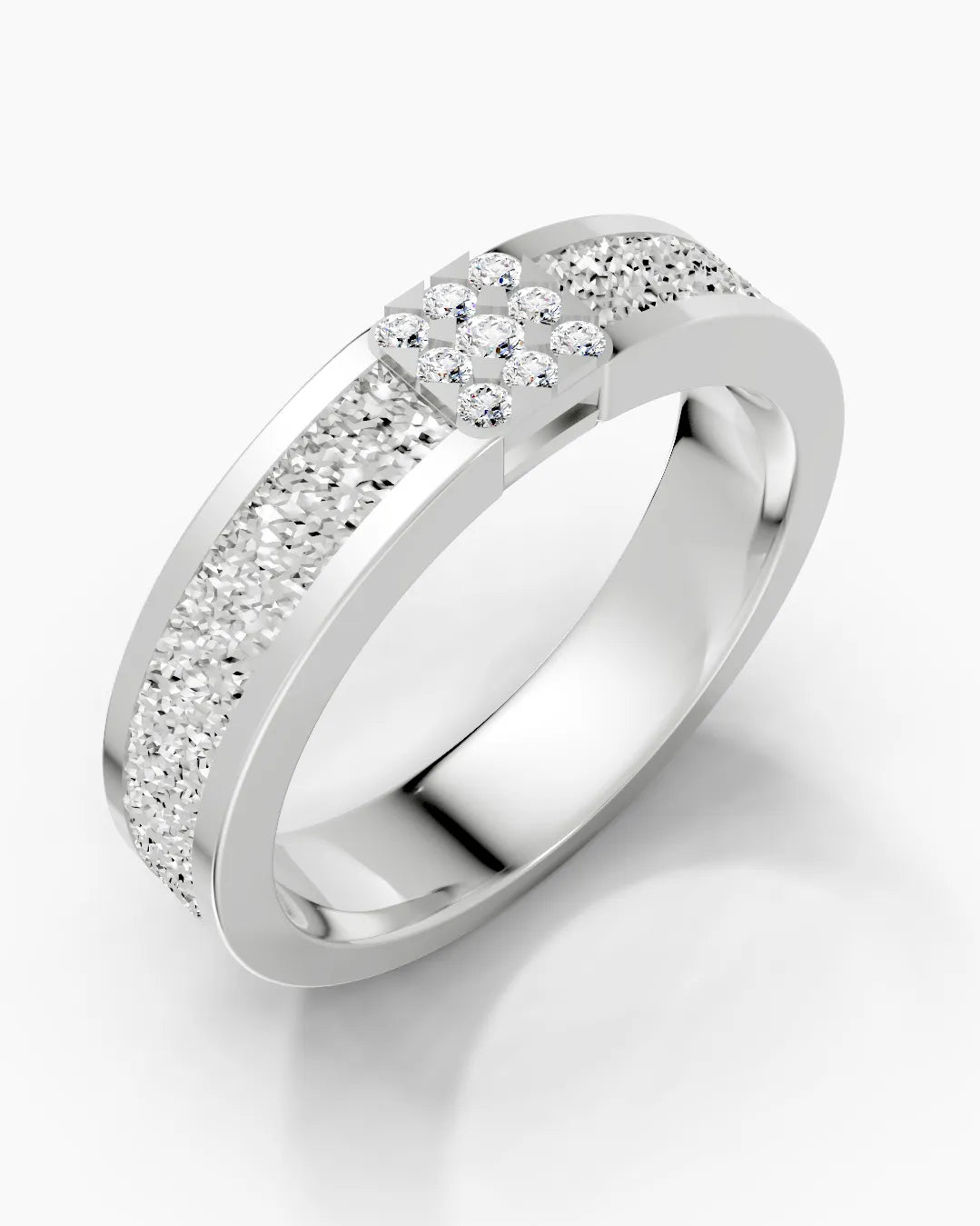 Textured Halo Men Ring