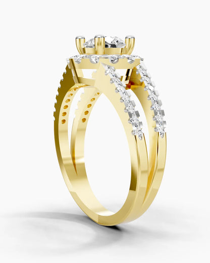 Parallel Halo Women Ring