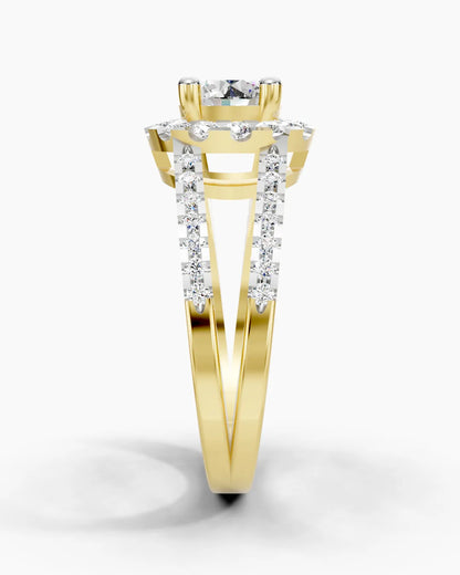 Parallel Halo Women Ring