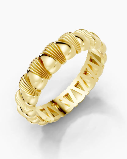Sculpted Stripes  Men Ring