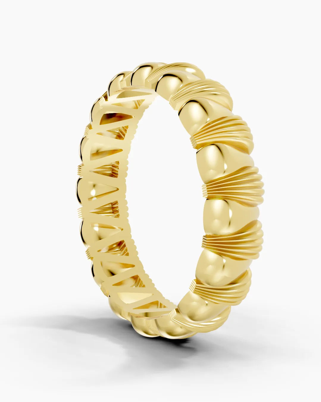 Sculpted Stripes  Men Ring