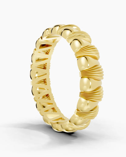 Sculpted Stripes  Men Ring