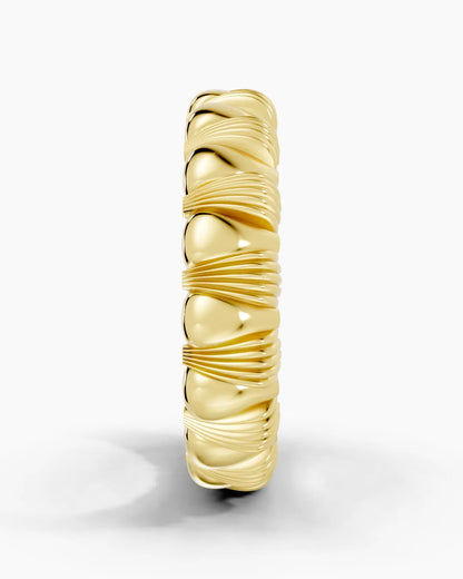 Sculpted Stripes  Men Ring