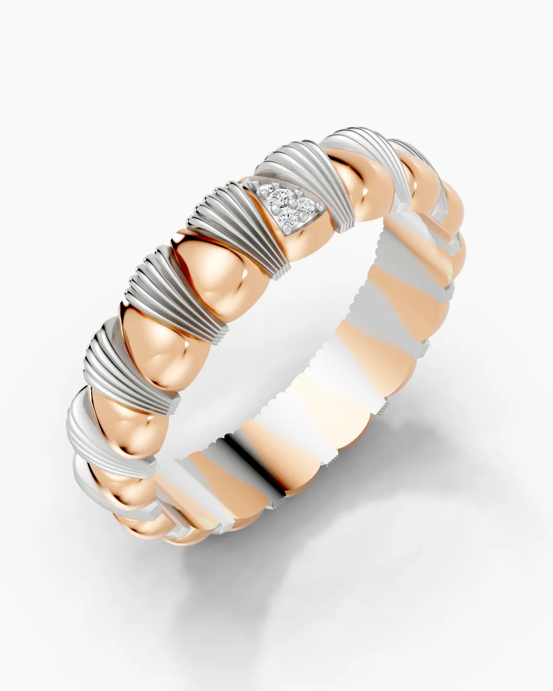 Contrasting Groove Men Ring