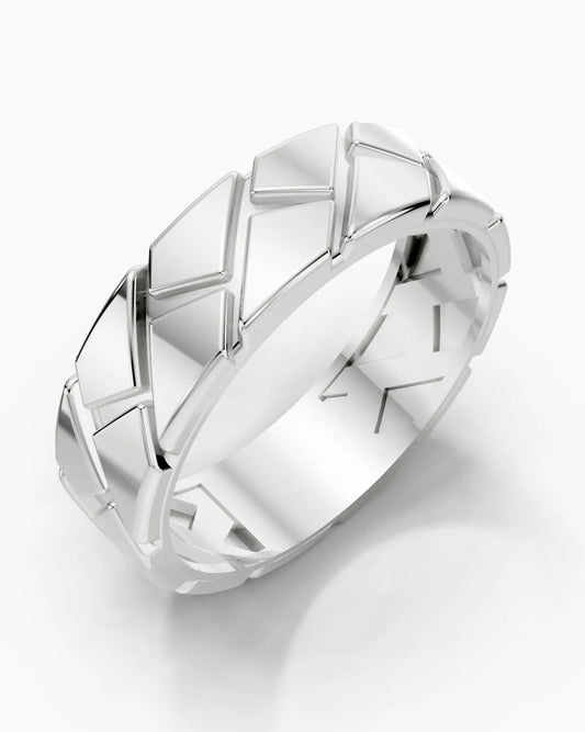 Geo Crest Dual-Tone Men Ring