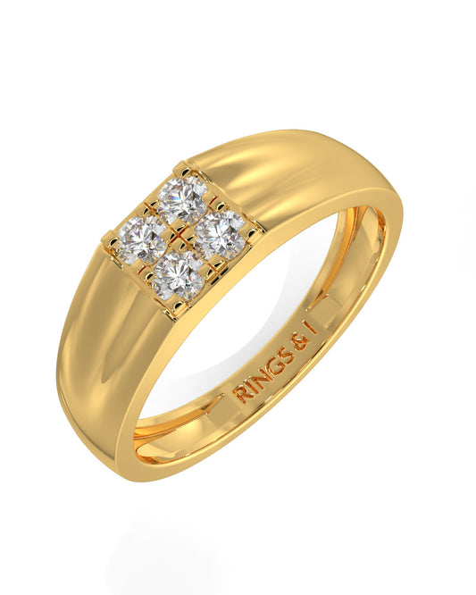 Diamond Quartet Men Ring