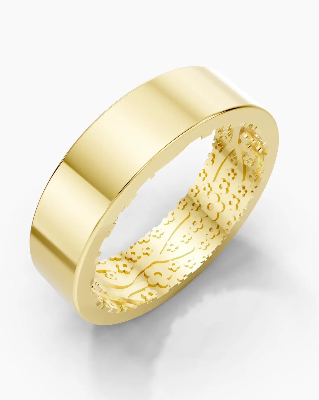 Flora Engraved Men Ring