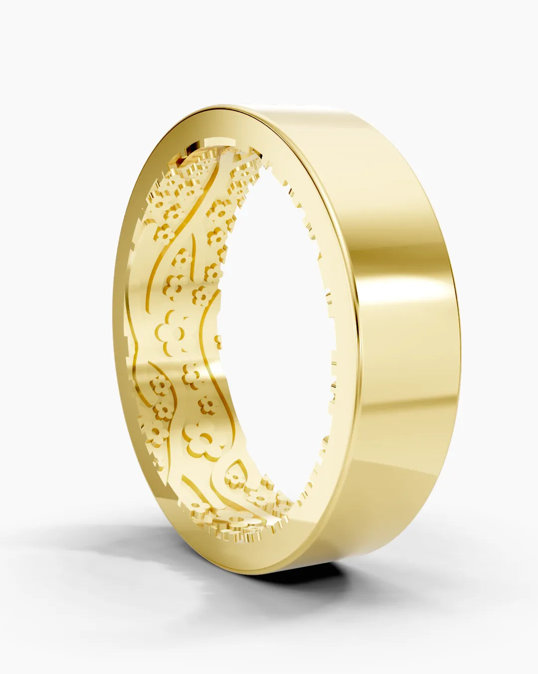 Flora Engraved Men Ring