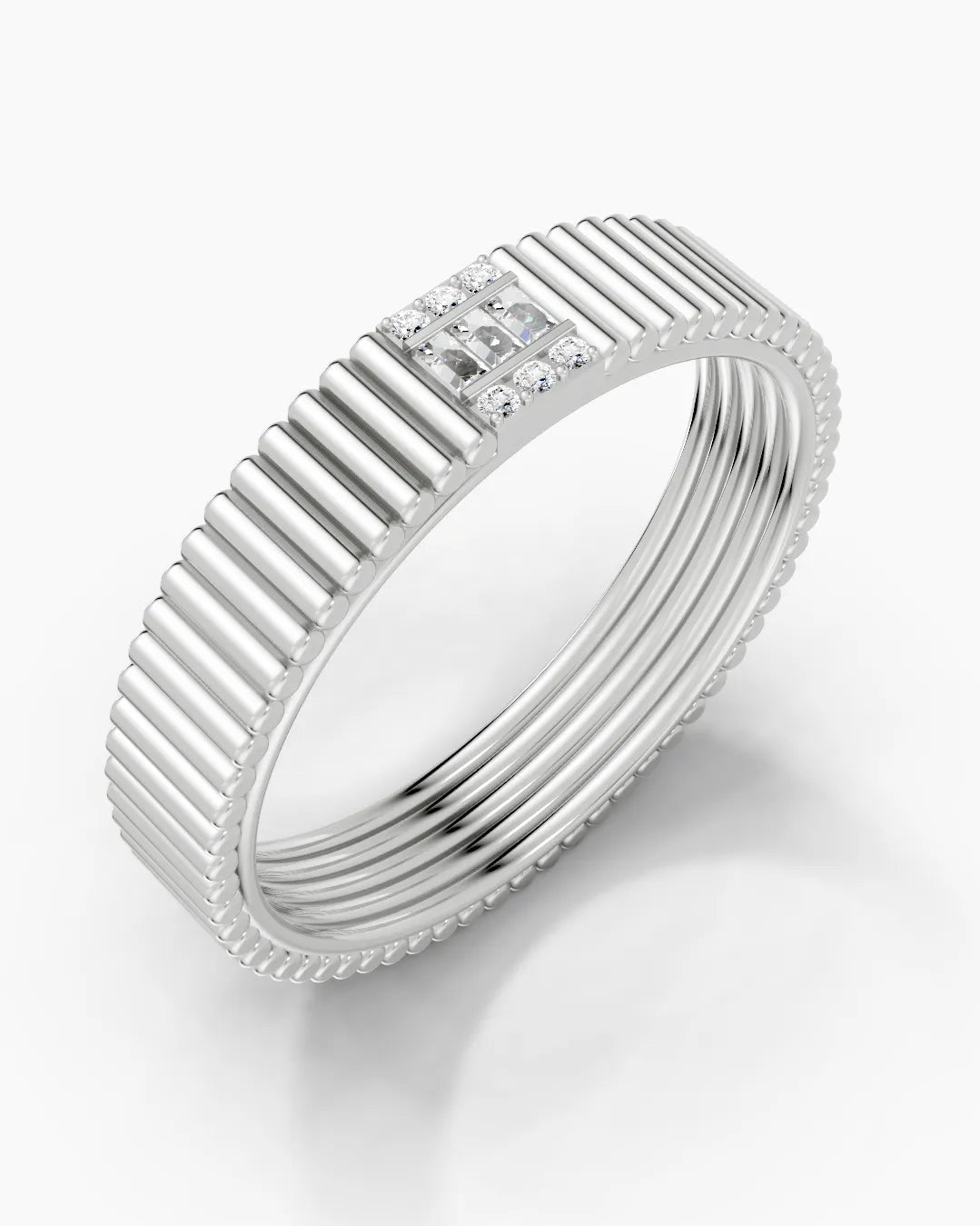 Striae Block Men Ring