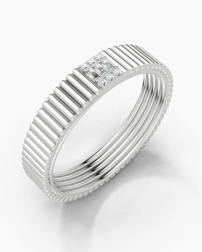 Striae Block Men Ring